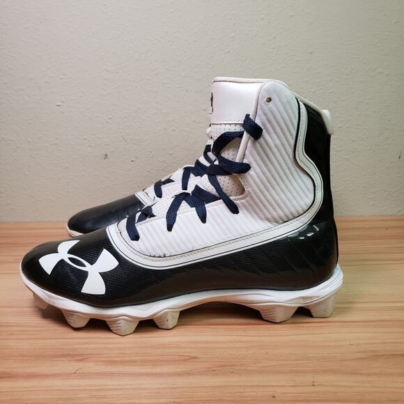 Under Armour Men's Size 8 Highlight RM Tall Football Cleats White Black Outdoor - Picture 1 of 9